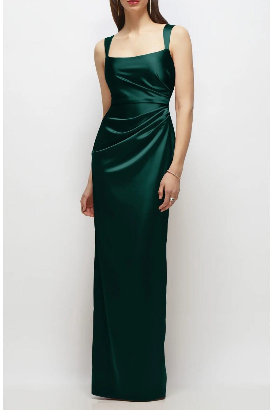 After Six Square Neck Satin Charmeuse Column Gown - M